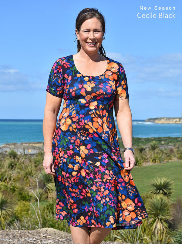 Polyester/Spandex - Marilyn dress V2 - Glowing Sky New Zealand