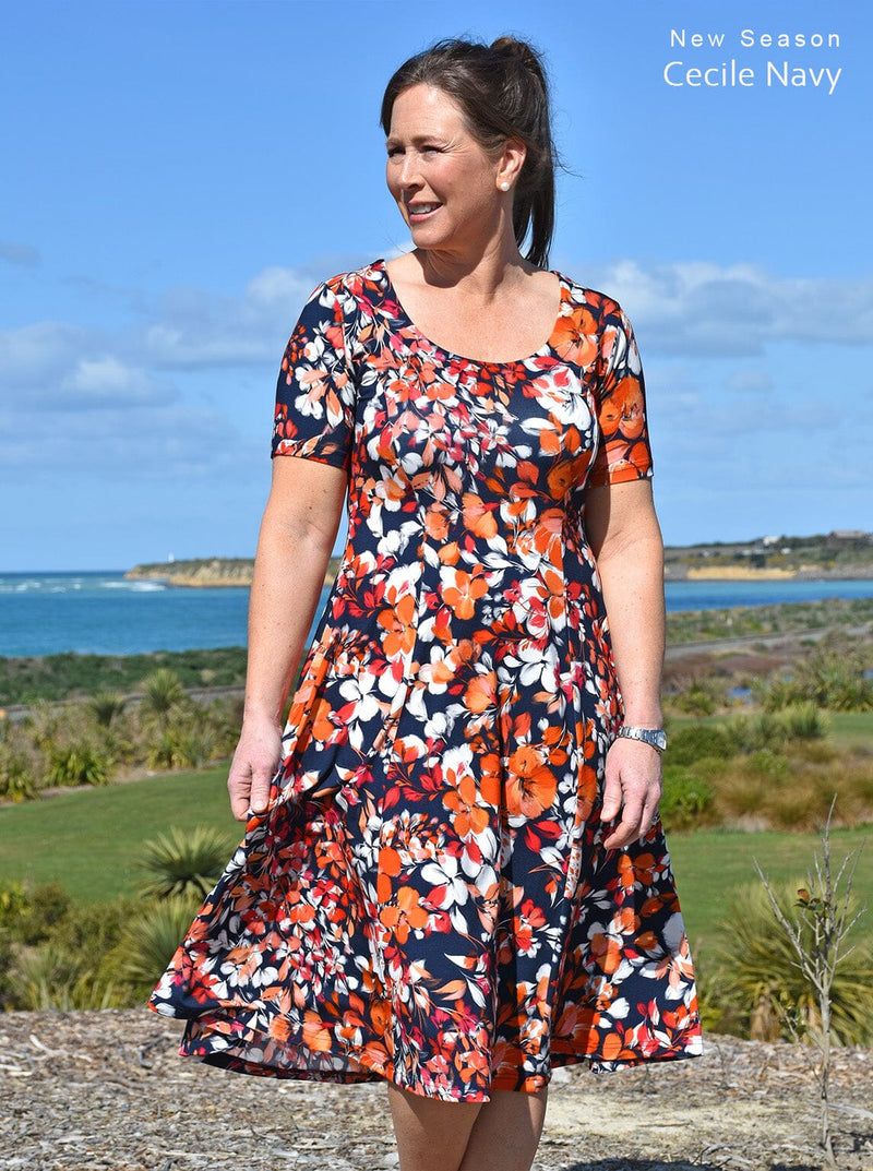 Polyester/Spandex - Marilyn dress V2 - Glowing Sky New Zealand