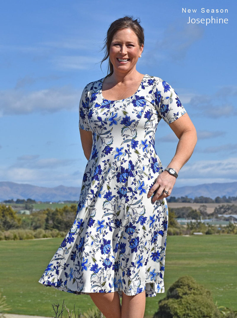 Polyester/Spandex - Marilyn dress V2 - Glowing Sky New Zealand