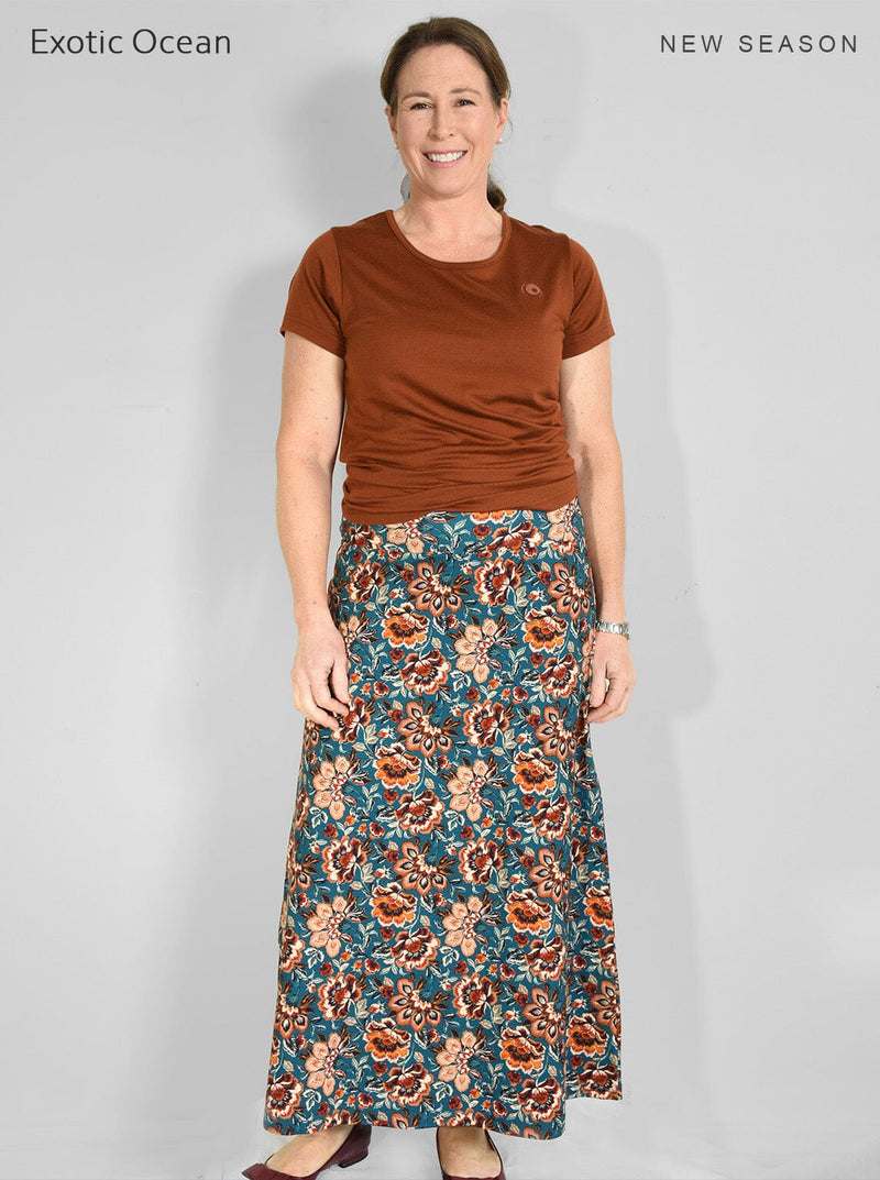 Polyester/Spandex - Maxi Skirt - Glowing Sky New Zealand