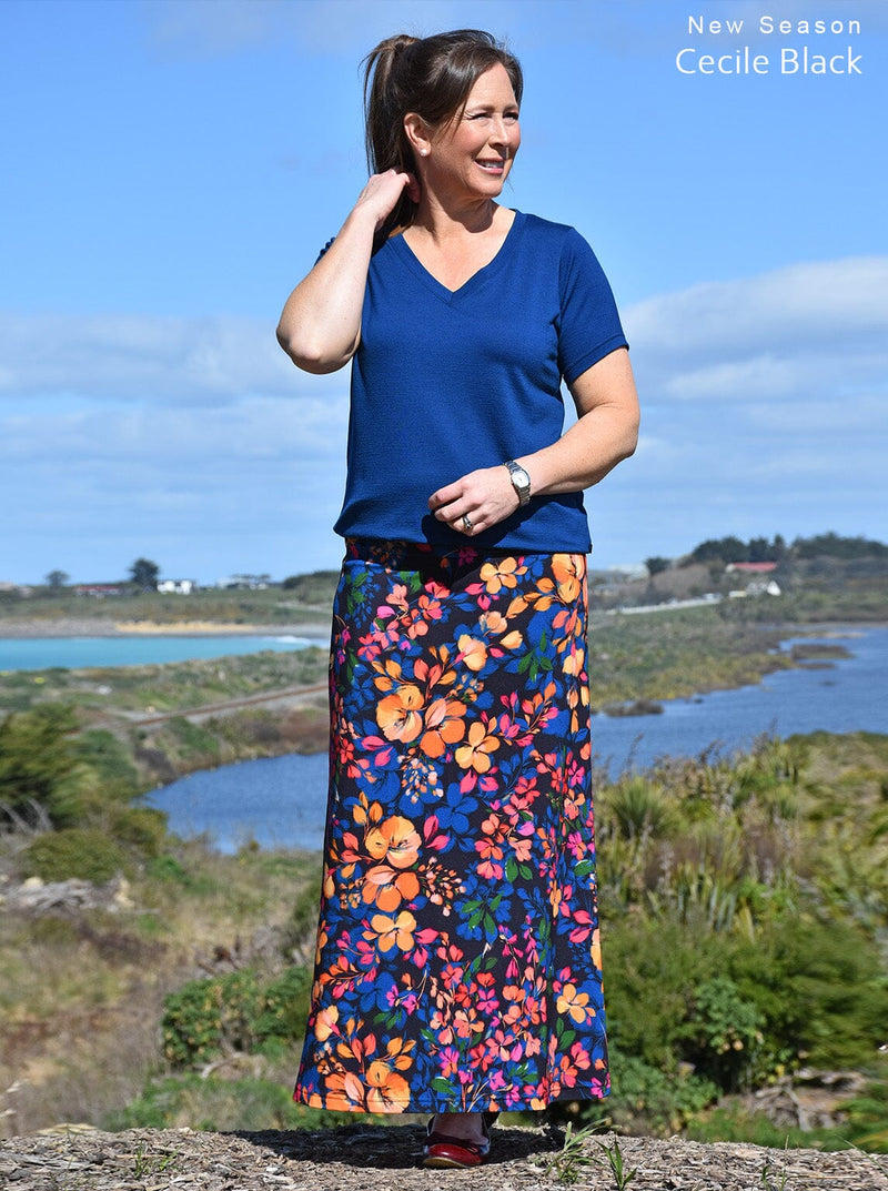 Polyester/Spandex - Maxi Skirt - Glowing Sky New Zealand