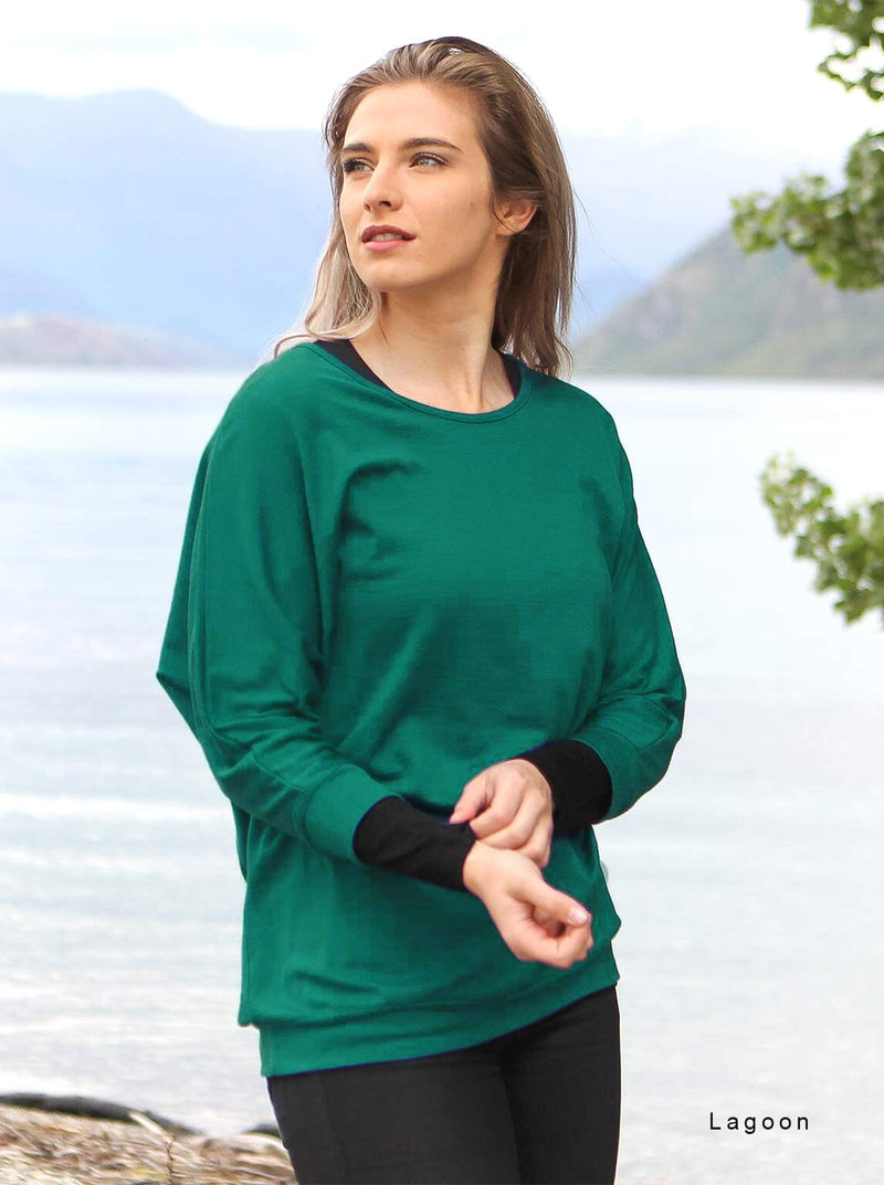 Outer - Merino Batwing 3/4 Sleeve - Glowing Sky New Zealand