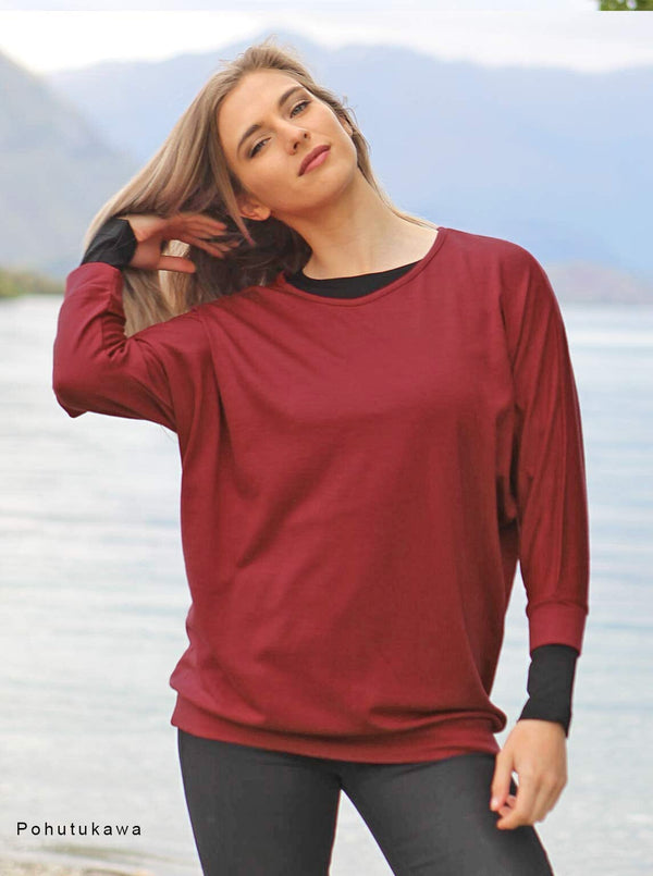Outer - Merino Batwing 3/4 Sleeve - Glowing Sky New Zealand