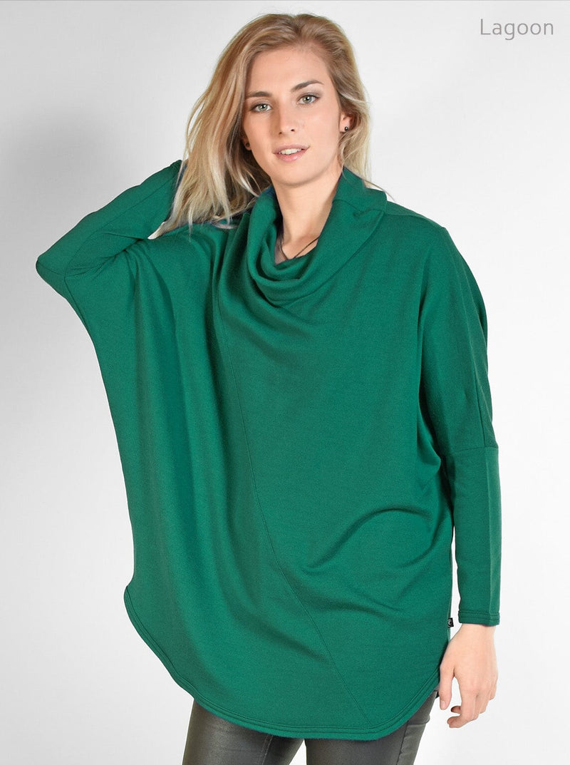 Outer - Merino Batwing Roll-neck Jersey - Glowing Sky New Zealand