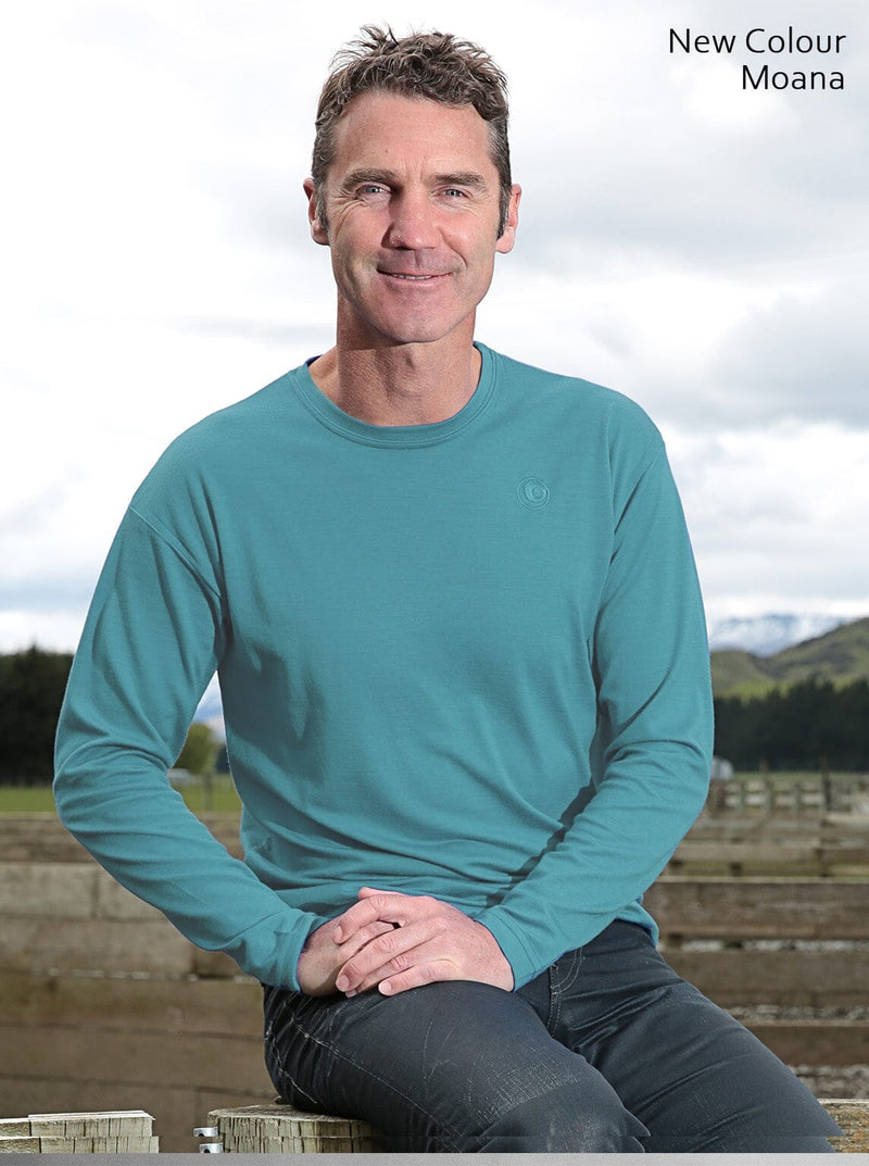 Mid - Merino Long Sleeve Tee - Glowing Sky New Zealand
