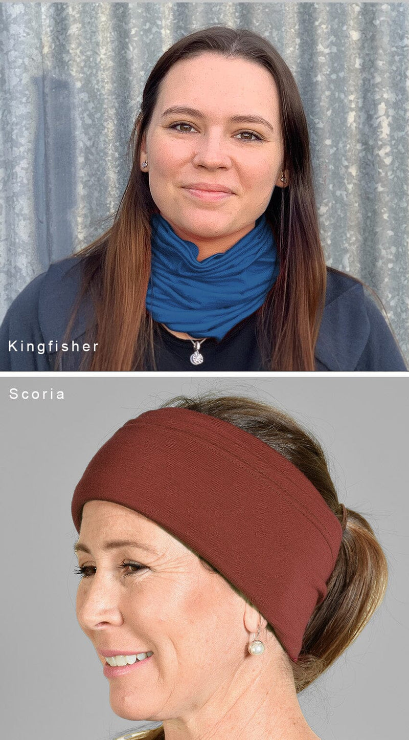 Mid - Merino Multi Tube Neck/Earwarmer/Beanie - Glowing Sky New Zealand