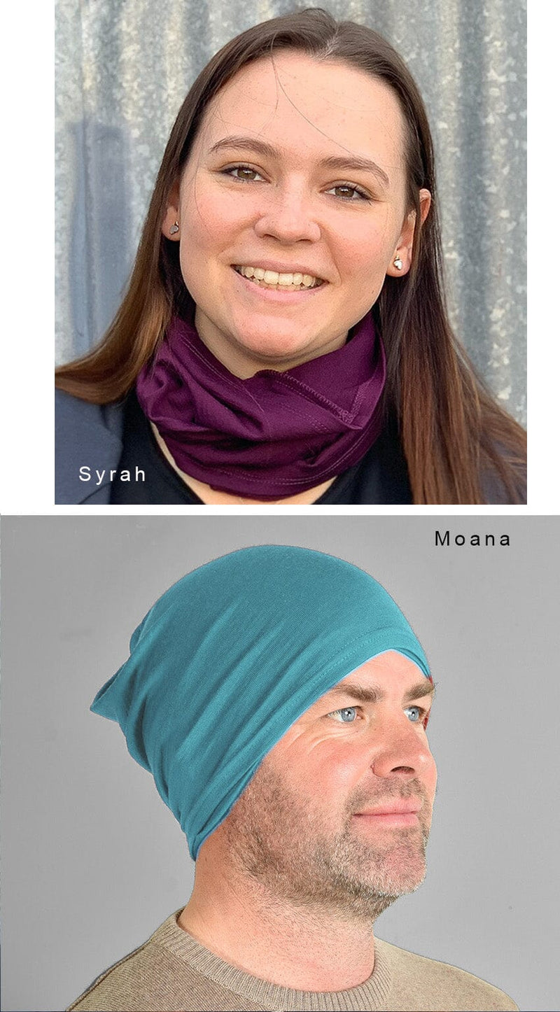 Mid - Merino Multi Tube Neck/Earwarmer/Beanie - Glowing Sky New Zealand