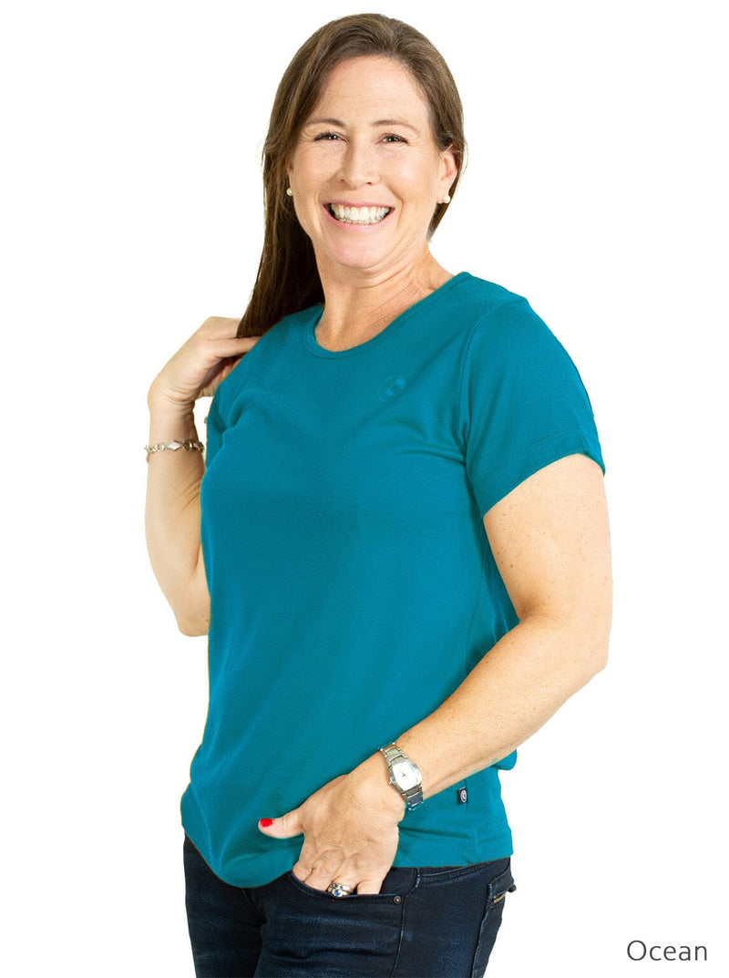 Mid - Merino Relax Tee - Glowing Sky New Zealand