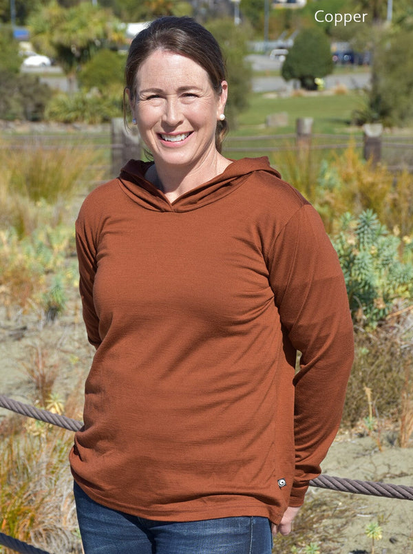 Mid - Merino Relaxed Light Hoodie - Glowing Sky New Zealand