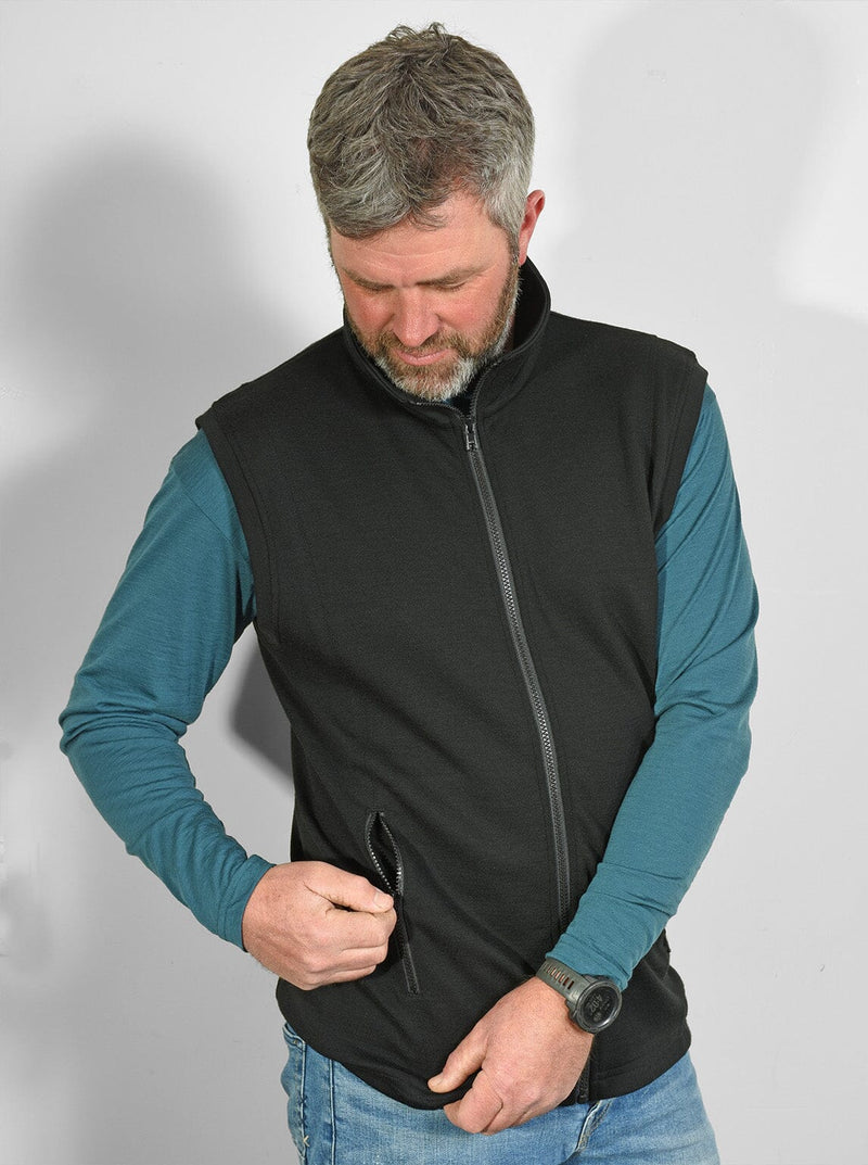 Outermost - Merino Zip Outermost Vest with Zip Pockets - Glowing Sky New Zealand