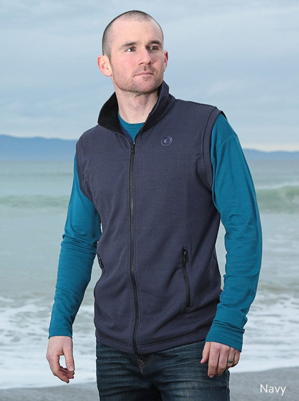 Outermost - Merino Zip Outermost Vest with Zip Pockets - Glowing Sky New Zealand