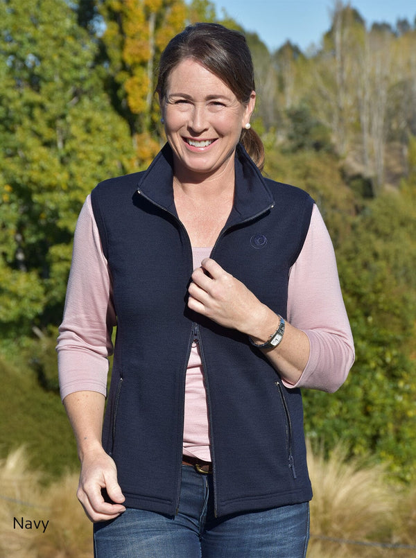Outermost - Merino zip outermost vest with zip pockets - Glowing Sky New Zealand