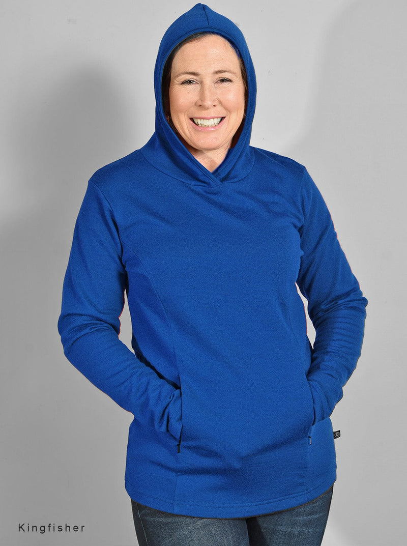 Outer - Merino Zip Pocket Fitted Hoodie - Glowing Sky New Zealand