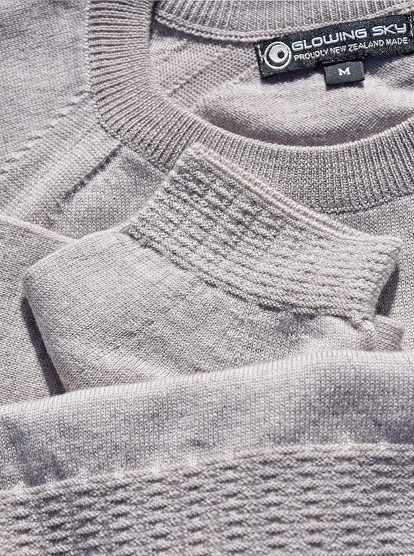Mid - Raglan Crew Neck Jumper - Glowing Sky New Zealand