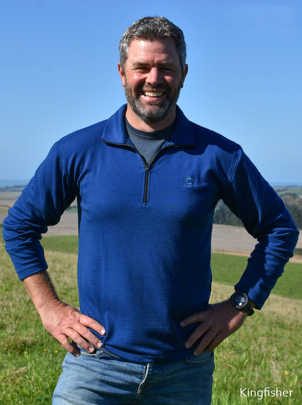 Mens merino half zip best sale