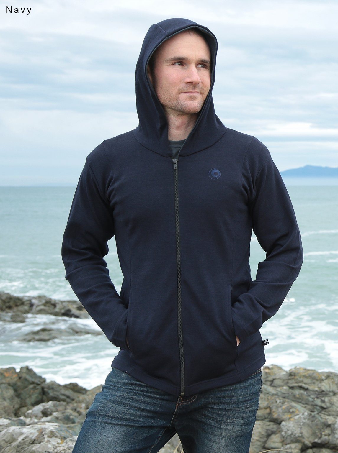 Men's 100 Merino wool Zip Hoodie