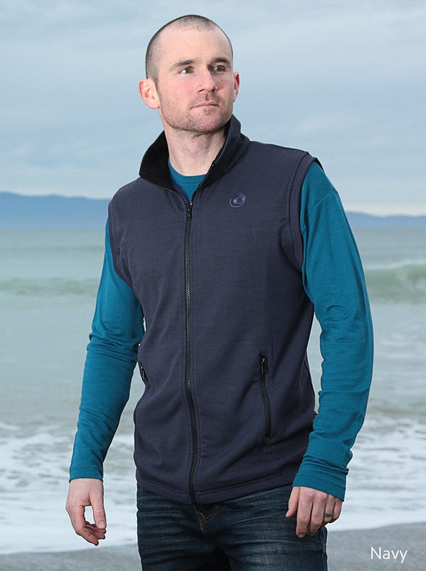 Outermost - Merino Zip Outermost Vest with Zip Pockets - Glowing Sky New Zealand